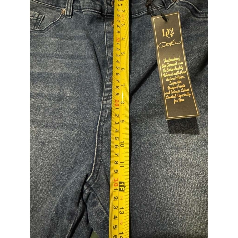 Diane Gilman Women's XLT Dark Wash Denim Jeans Pull On Ankle Snap Button Skinny - Picture 12 of 15